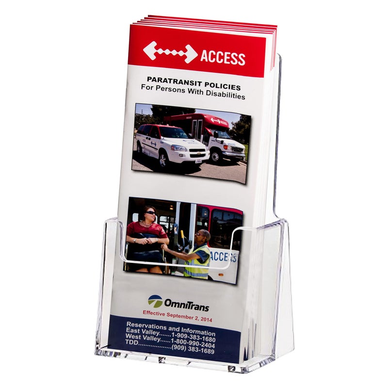 Clear-Ad - Acrylic Trifold Brochure Holder - Rack Card Display - Pamphlet Stand - LHF-S100 (Pack of 10) - Image 1